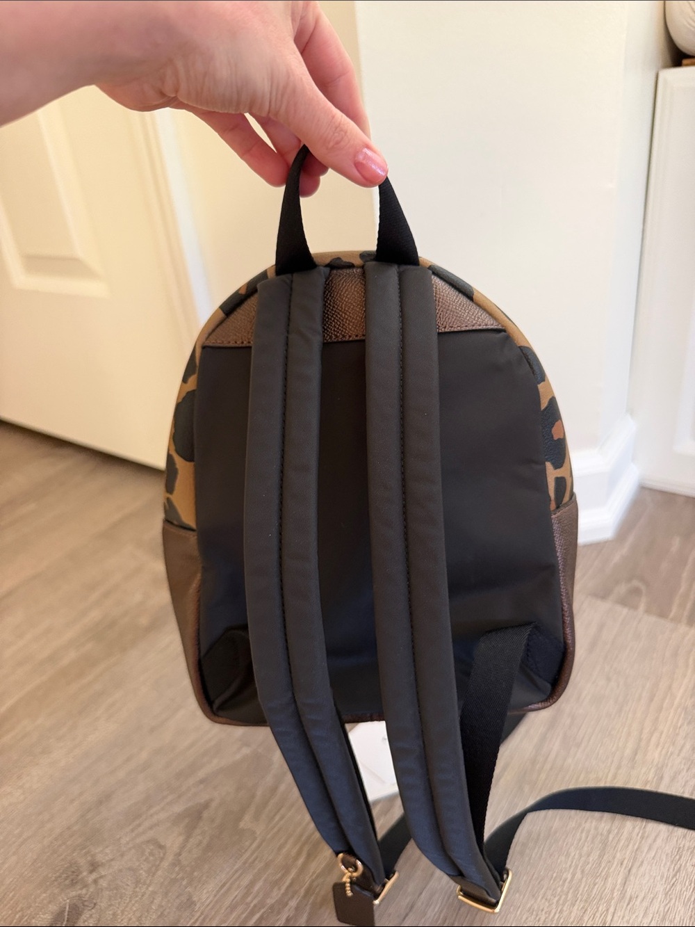 Coach Mini Backpack in Brown Signature Canvas with Gold Accents - Picture 3 of 9